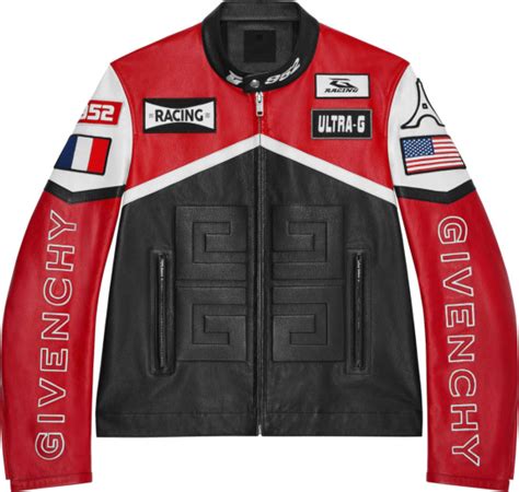 givenchy leather jacket black red